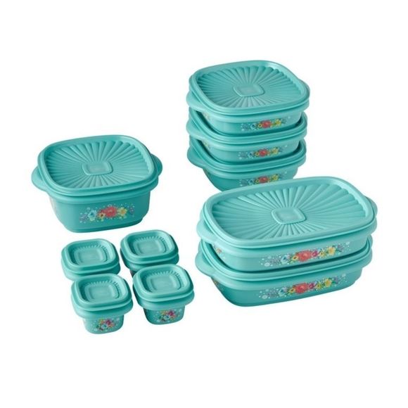 🎁 New Pioneer Woman Stackable Food Storage Set, Breezy Blossom, 20 Piece Set - Picture 5 of 8